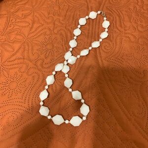 Elegant White Beaded Necklace